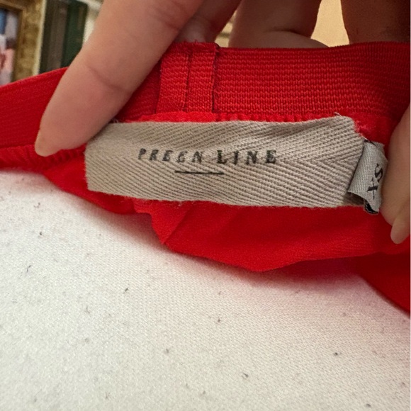 PREEN‎ LINE Red Off Shoulder Dress Asymmetrical Midi Size XS - Picture 6 of 10